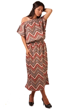 Rochie Dama Strangers In The Night Rosu Si Negru